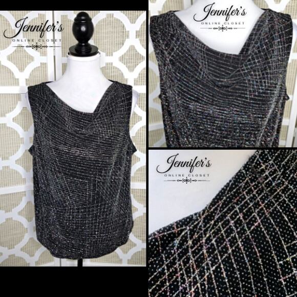 R&M Richards Petite Vintage 2-Piece Glitter Sleeveless Top & Jacket Size XL - Picture 5 of 9